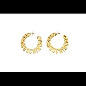 Moschino gold plated logo hoops